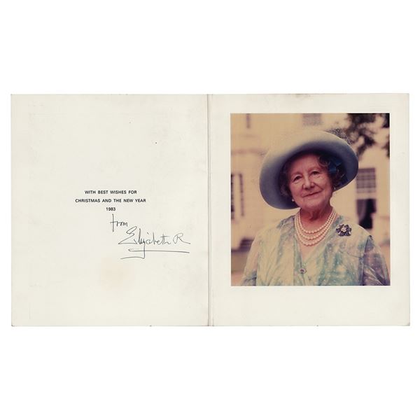 Elizabeth, Queen Mother Signed Christmas Card (1983)