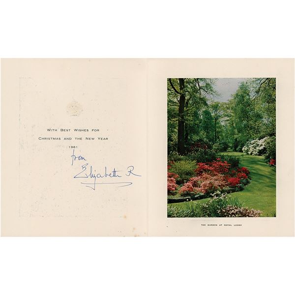 Elizabeth, Queen Mother Signed Christmas Card (1961)