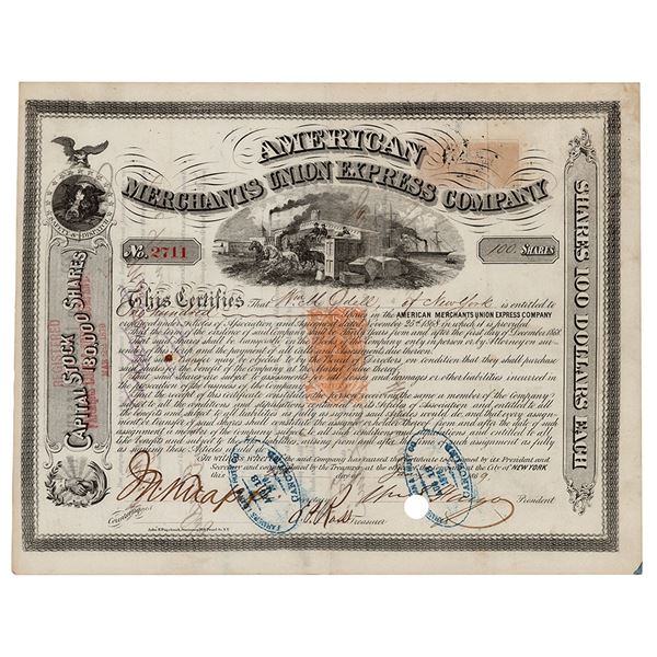 William Fargo Signed Stock Certificate