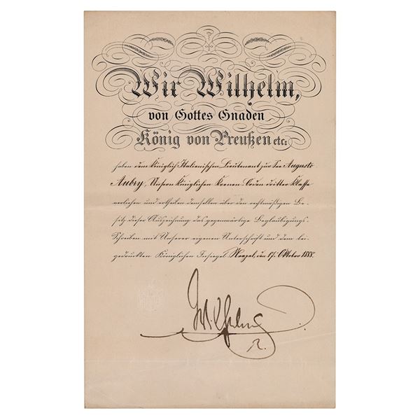 Kaiser Wilhelm II Document Signed