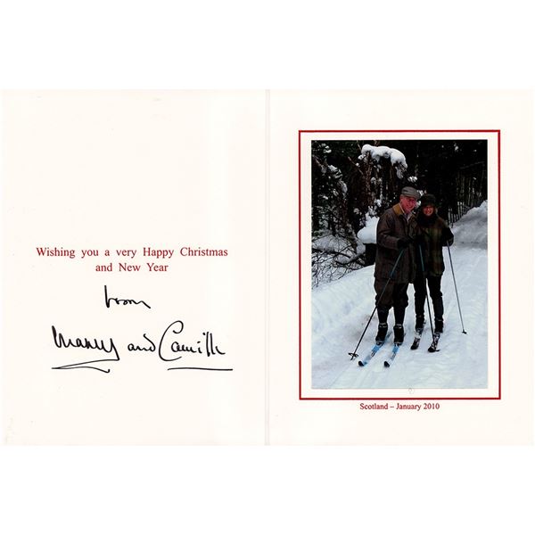 King Charles III and Camilla, Queen Consort Signed Xmas Card