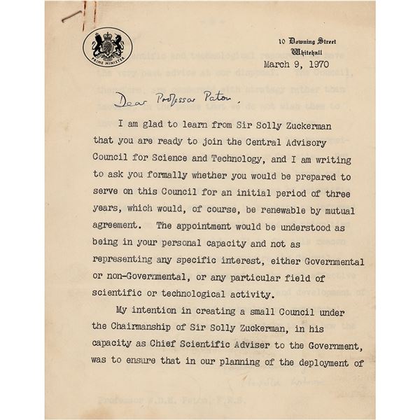 Harold Wilson Typed Letter Signed