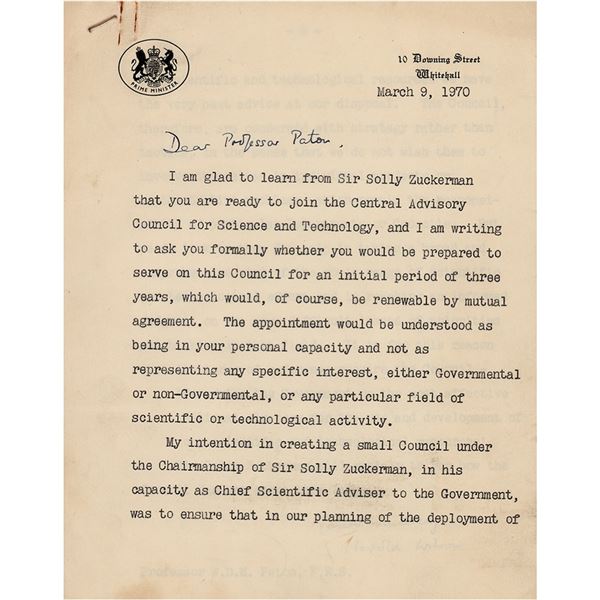 Harold Wilson Typed Letter Signed