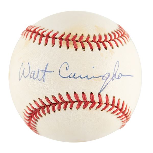 Walt Cunningham Signed Baseball