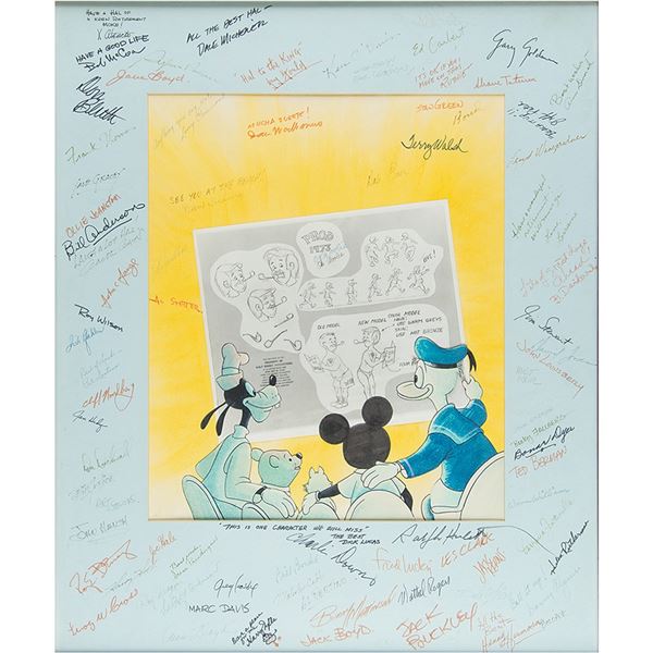 Disney Animators Signed Retirement Card