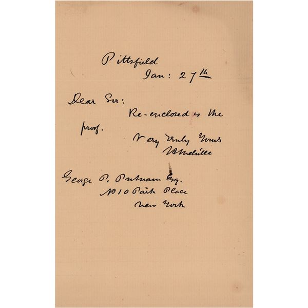 Herman Melville Autograph Letter Signed to George Putnam