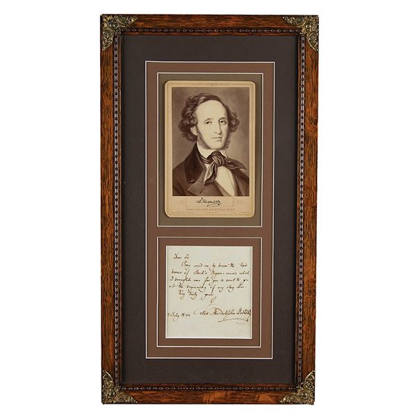 Felix Mendelssohn-Bartholdy Autograph Letter Signed