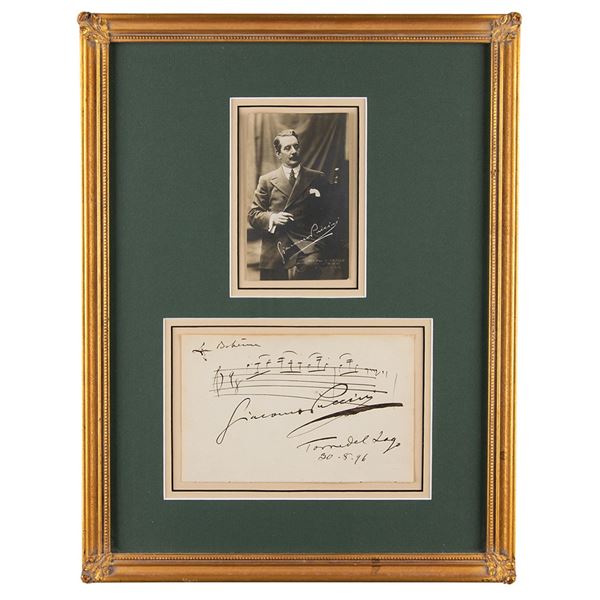 Giacomo Puccini Autograph Musical Quotation Signed