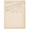 Image 1 : Jerome Kern Autograph Musical Quotation Signed