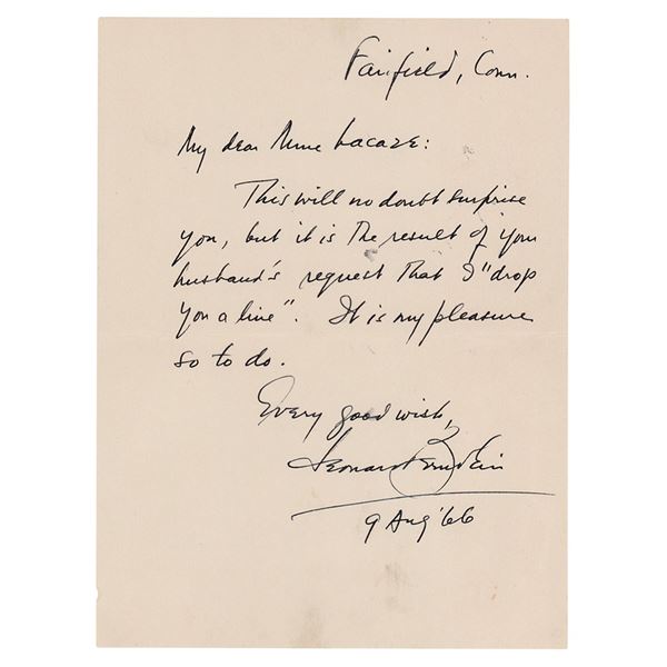 Leonard Bernstein Autograph Letter Signed