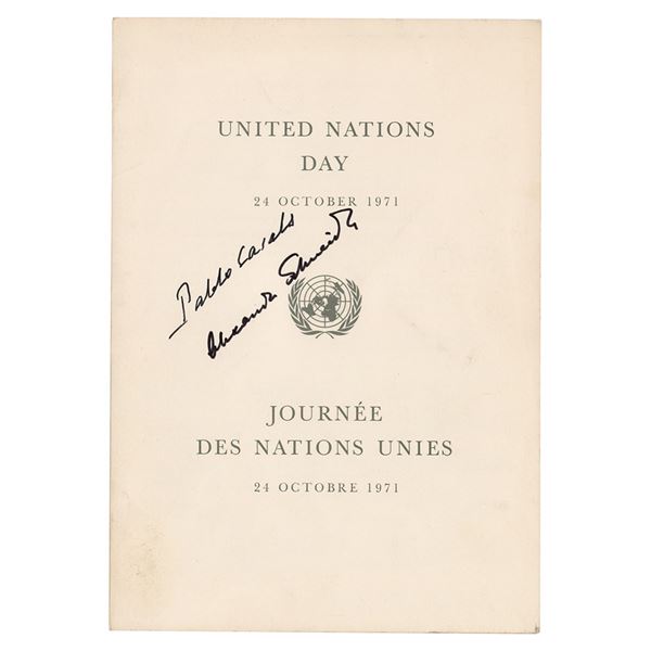 Pablo Casals Signed Program
