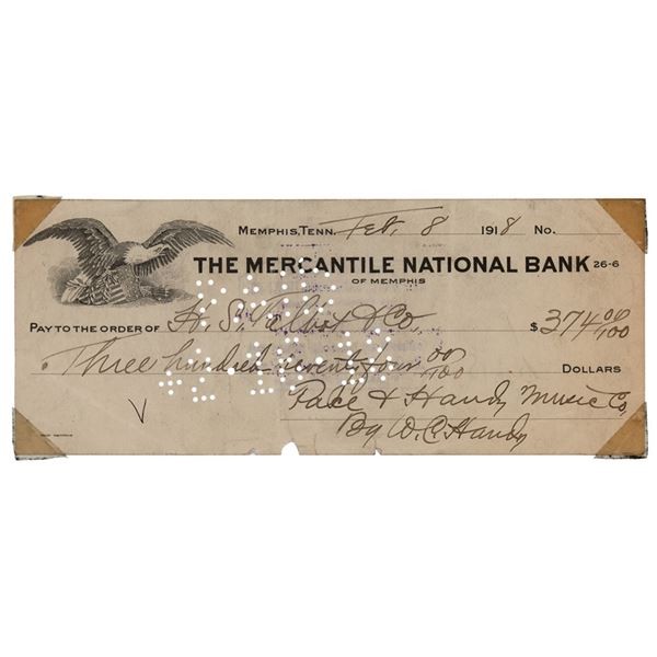 W. C. Handy Signed Check