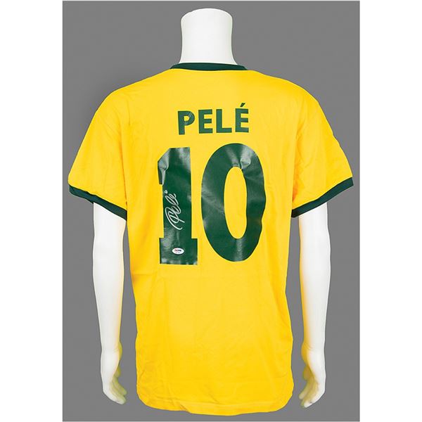 Pele Signed Soccer Jersey