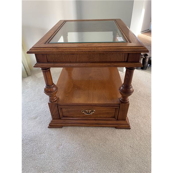 Matching Pair of Skalar/Pepplar Side Tables W/Beveled Glass Tops