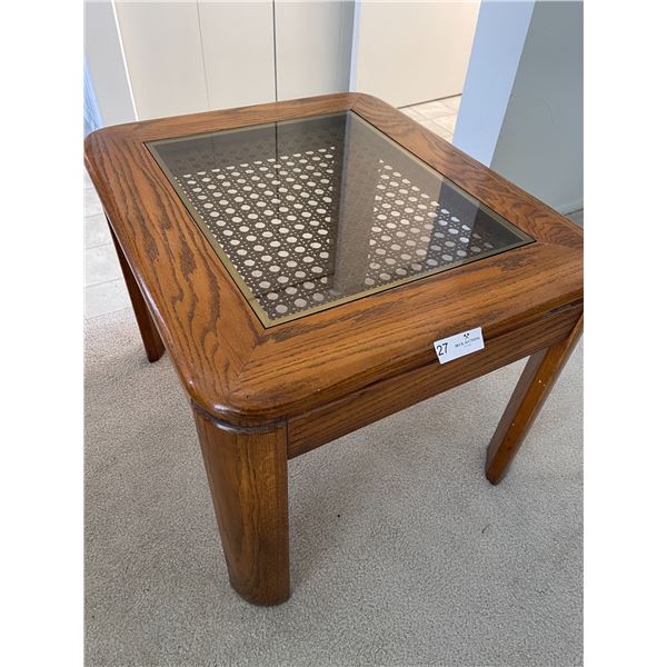 Oak Side Table 28" x 24" H 21.5"