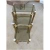Image 1 : Brass & Glass Nesting Tables  18" x 10.5" H 19"