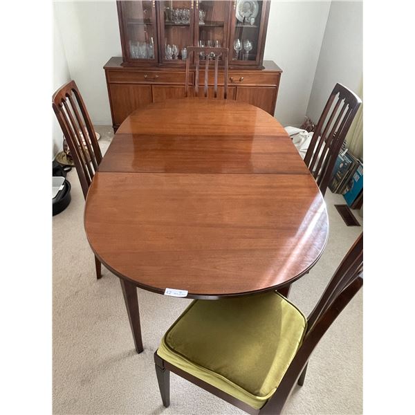 Vintage Oval Table W/ 4 Highbacked Cushioned Chairs