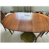 Image 2 : Vintage Oval Table W/ 4 Highbacked Cushioned Chairs