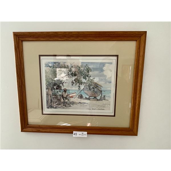 Print by Jill Walker - Fishing boats in Barbados