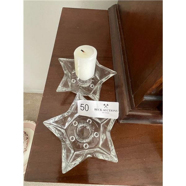 Two Star Shaped Candle Holders