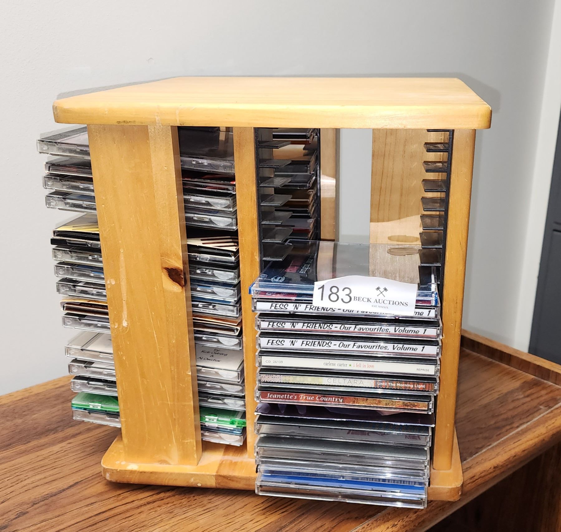 Wooden Table Top 72 CD Stand with 54 CD's 11