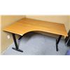 Image 1 : Wood Desk with Black Metal Legs 63" x 32" H 28" Extension 47"