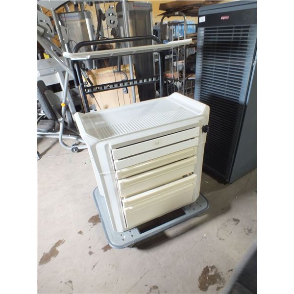 2 Door Metal Storage Cabinet & Storage Cart On Wheels
