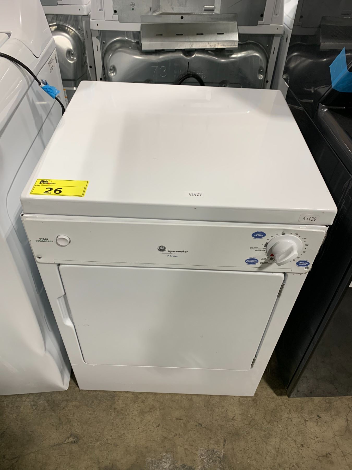 GENERAL ELECTRIC SPACEMAKER PSKP333EB6WW 3 CYCLE APARTMENT SIZE ...