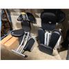 Image 1 : PAIR OF COMMERCIAL MULTI ADJUSTABLE MASSAGE CHAIRS WITH ASSORTED PARTS, 2 LAP TABLES & SMALL