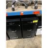 Image 3 : 3 WHITE / BLACK BEAUTICIAN STOOLS, 2 BLACK METAL 3 DRAWER STORAGE CABINETS, & DARK WOOD 5 DRAWER