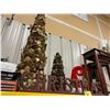 Image 3 : DARK WOOD SINGLE DRAWER SMALL WRITING DESK, SMALL DARK WOOD STAND, & ASSORTED CHRISTMAS DECORATIONS