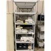 Image 1 : 2 GREY PLASTIC 36"W X 18"D X 90"H SHELVING UNITS WITH ASSORTED LINENS & SPA ITEMS