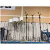 Image 1 : 6 BRUSHED NICKEL ELECTRIC FLOOR LAMPS & 3 BROWN METAL COAT RACKS