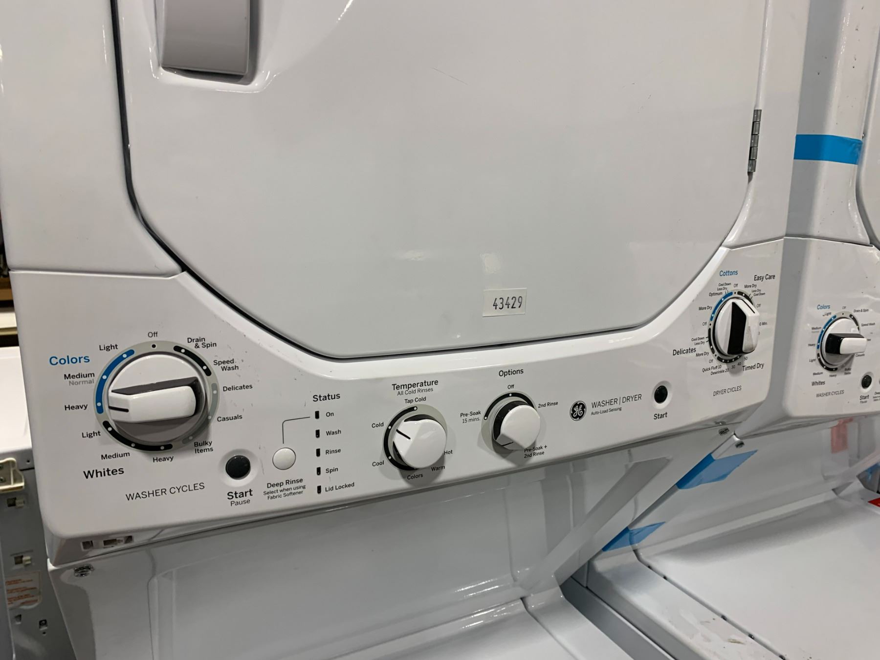 GENERAL ELECTRIC GUD24ESMM1WW WHITE AUTO LOAD SENSING WASHER DRYER ...