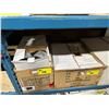 Image 2 : SHELF OF 3 BOXES OF TAIKOO 22" X 22" X 10" TRADITIONAL CHANDELIERS, BOX OF FL070 LED STEP LIGHTS, &