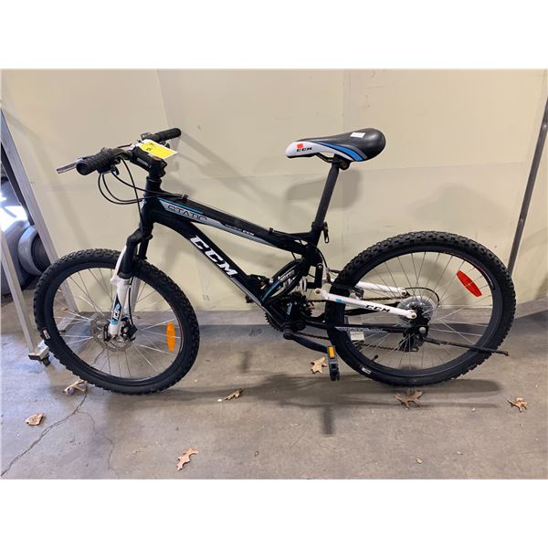 CCM STATIC BLACK 21 SPEED FULL SUSPENSION MOUNTAIN BIKE WITH FRONT DISC BRAKE