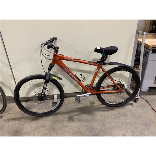 KONA CINDER CONE ORANGE 27 SPEED FRONT SUSPENSION MOUNTAIN BIKE WITH FULL DISC BRAKES