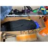 Image 2 : BOX OF ASSORTED BRANDED CLOTHES, AUTSOP WATERPROOF CAR COVERS (FITS SEDAN 171"-180") & 3 ORANGE