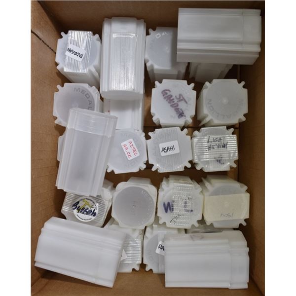 (24) USED HARD PLASTIC DOLLAR COIN TUBES