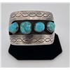 Image 1 : Massive Navajo Sterling Silver Turquoise Bracelet