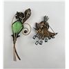 Image 2 : Mid Century Sterling Silver Flower Brooches