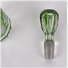 Image 4 : Antique Bohemian Cut to Clear Green Decanter