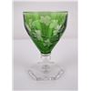 Image 2 : Antique Bohemian Cut to Clear Green Compote