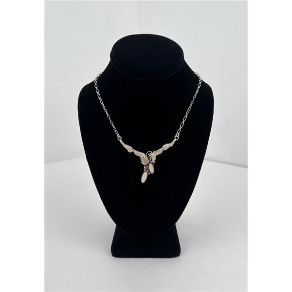 Navajo Sterling Silver Mother of Pearl Necklace