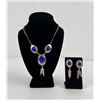 Image 1 : Zuni Inlaid Lapis Sterling Silver Jewelry Suite