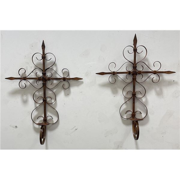 Pair of Wrought Iron Wall Sconces