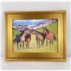 Image 1 : Sean Wu Oil on Canvas Wild Horses Painting