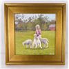 Image 1 : Sean Wu Oil on Canvas Lambs Painting