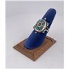 Image 1 : Zuni Inlaid Sterling Silver Turtle Ring
