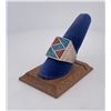 Image 1 : Zuni Chip Inlaid Sterling Silver Ring